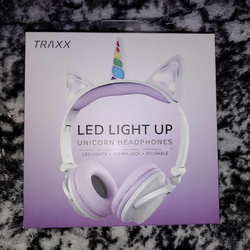 TRAXX cute led light up girls unicorn headphones